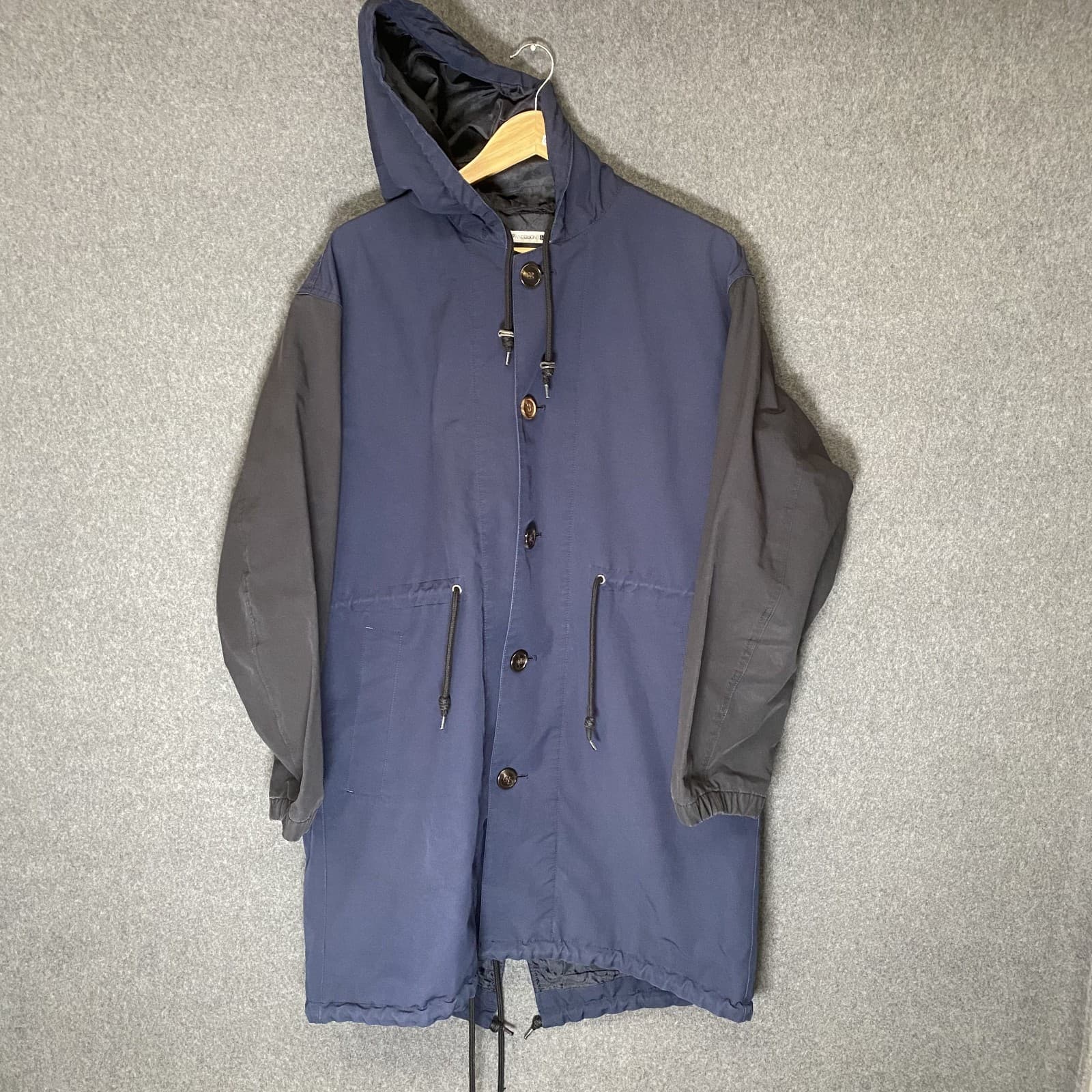 JW Anderson x Uniqlo Fleece Trench Coat Men's Size Large Blue Button Hooded