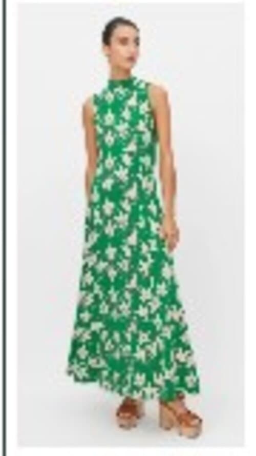 ME+EM - Graphic Tulip Print Sleveless Maxi Dress - Green - Size UK 8