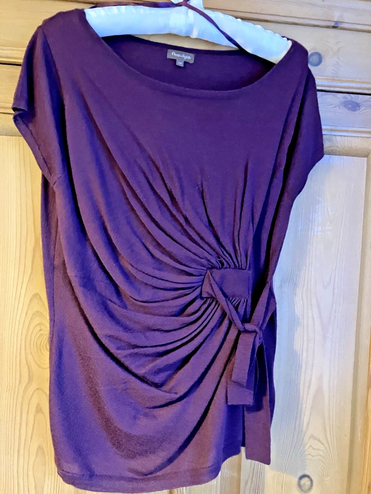 Phase Eight Women's Top Size 14  Vibrant Purple With short Cap Sleeves
