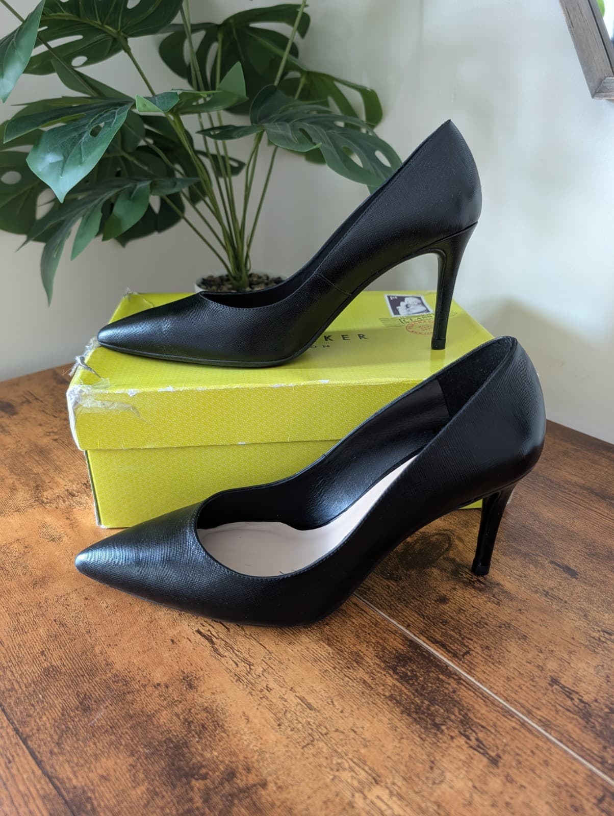 Ted Baker women's leather court heels shoes size UK 8 EU 41
