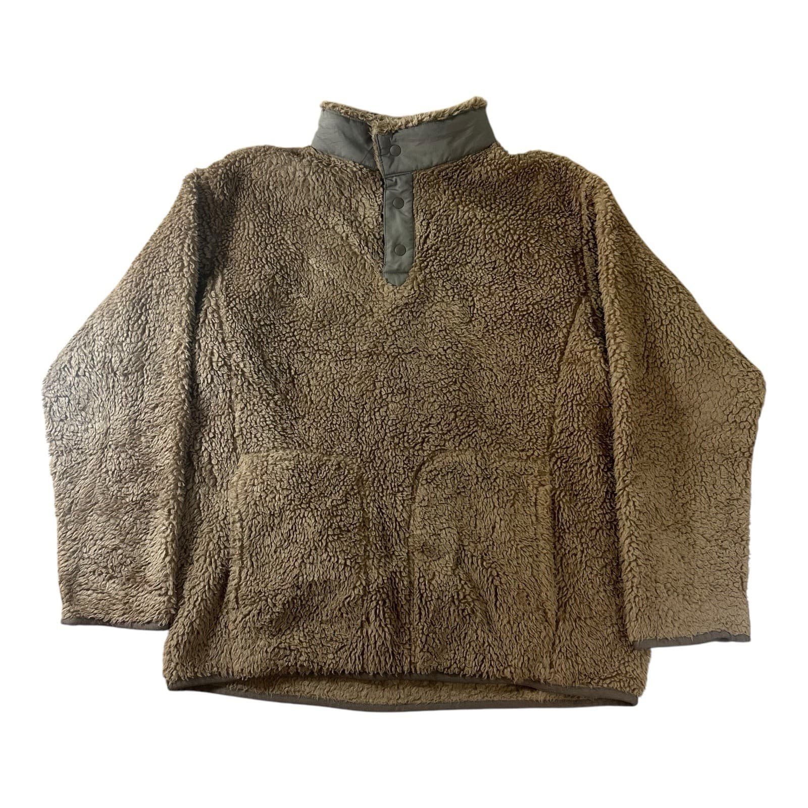 UNIQLO x White Mountaineering Brown Fleece Pullover deep pile sherpa Mens M