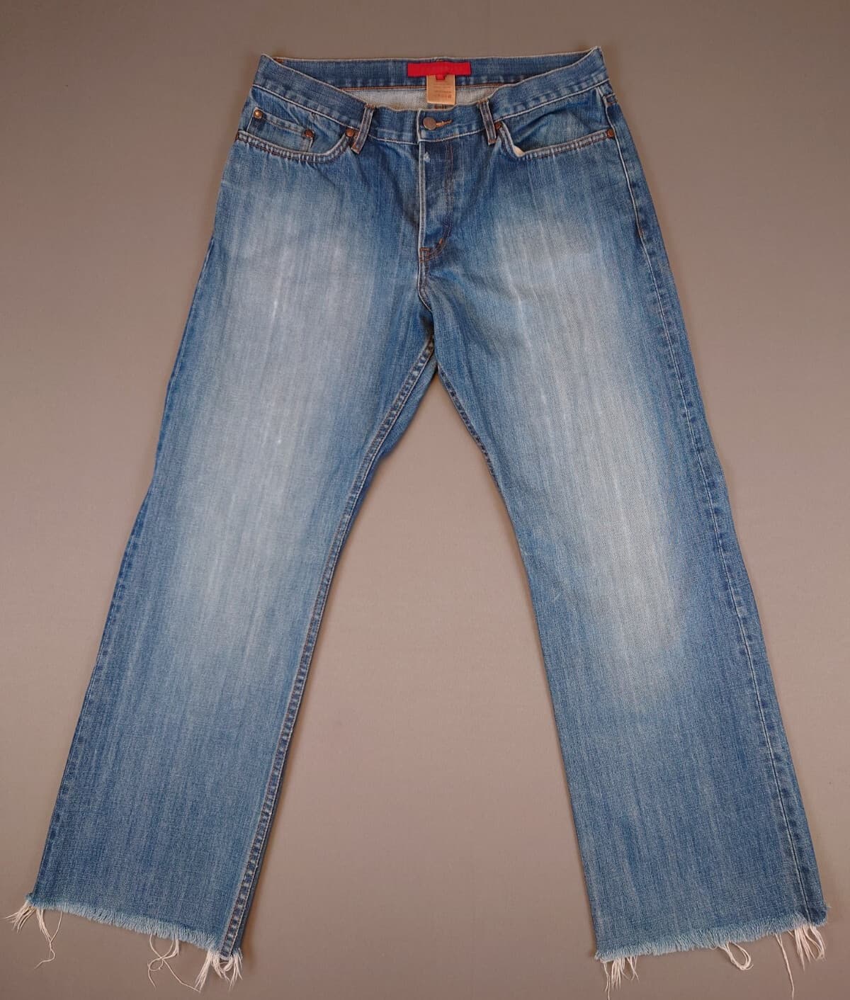 FCUK Medium Fade Denim Jeans Medium Wash Wide Leg Men's 34x30 100% Cotton