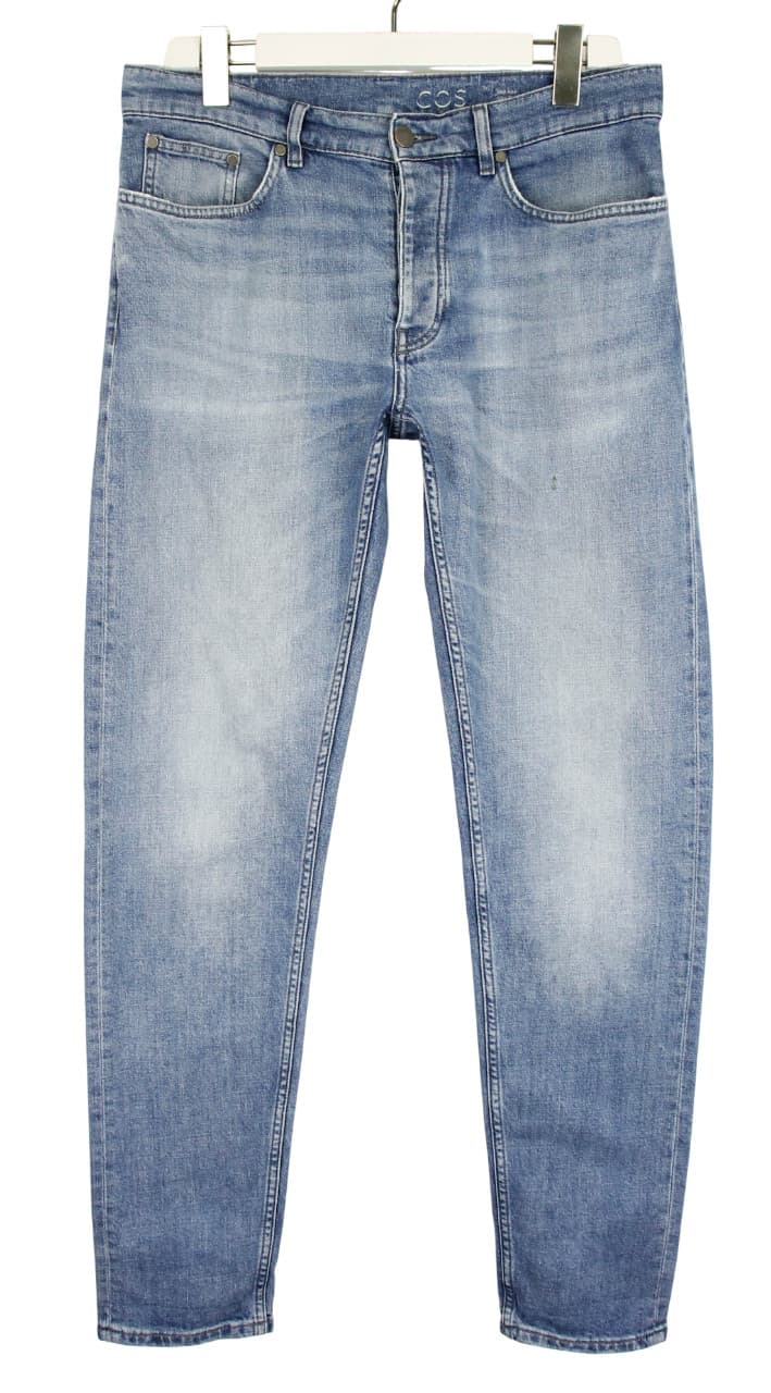 COS Mid Rise Slim Fit Tapered Leg Men’s Jeans W33/L34 Button Fly Blue