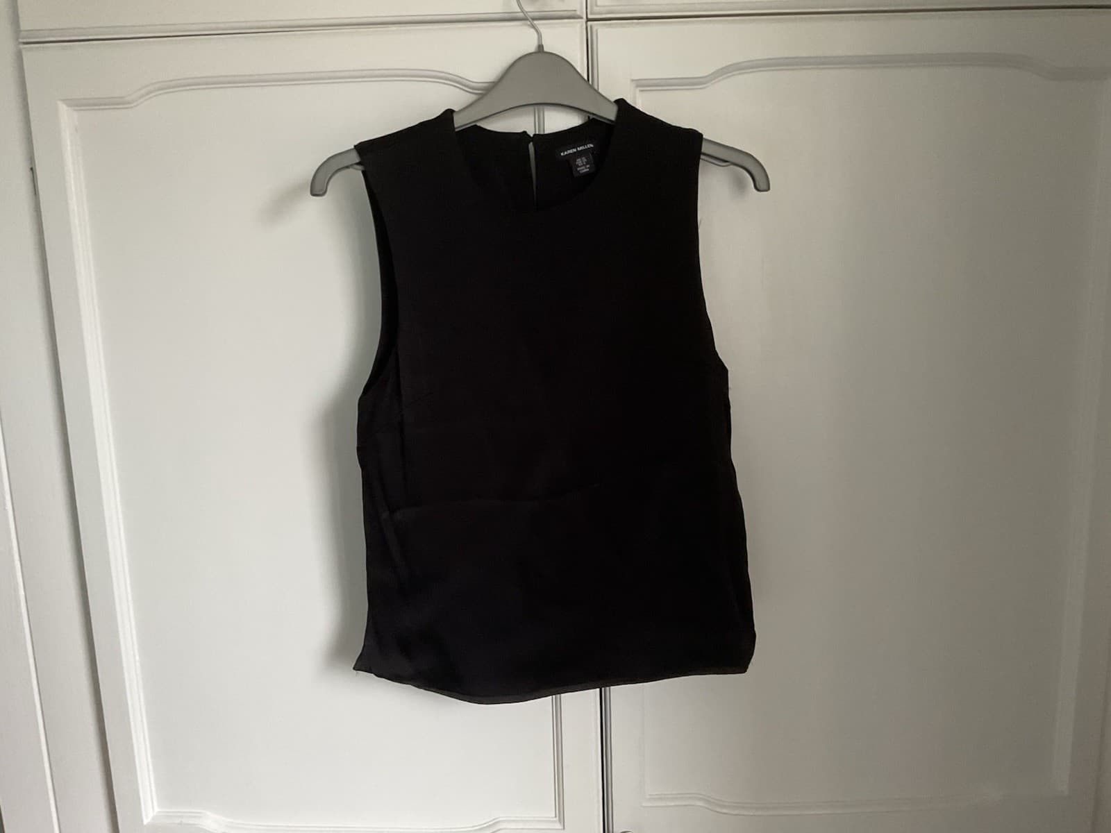 Karen Millen Silk Effect Black Shell Top Size 8