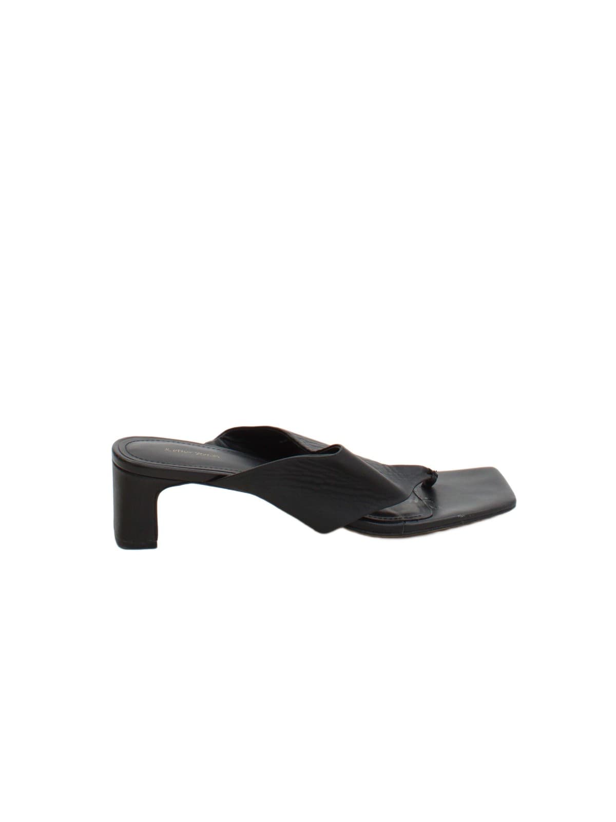 & Other Stories Women's Heels UK 6.5 Black 100% Leather Mule