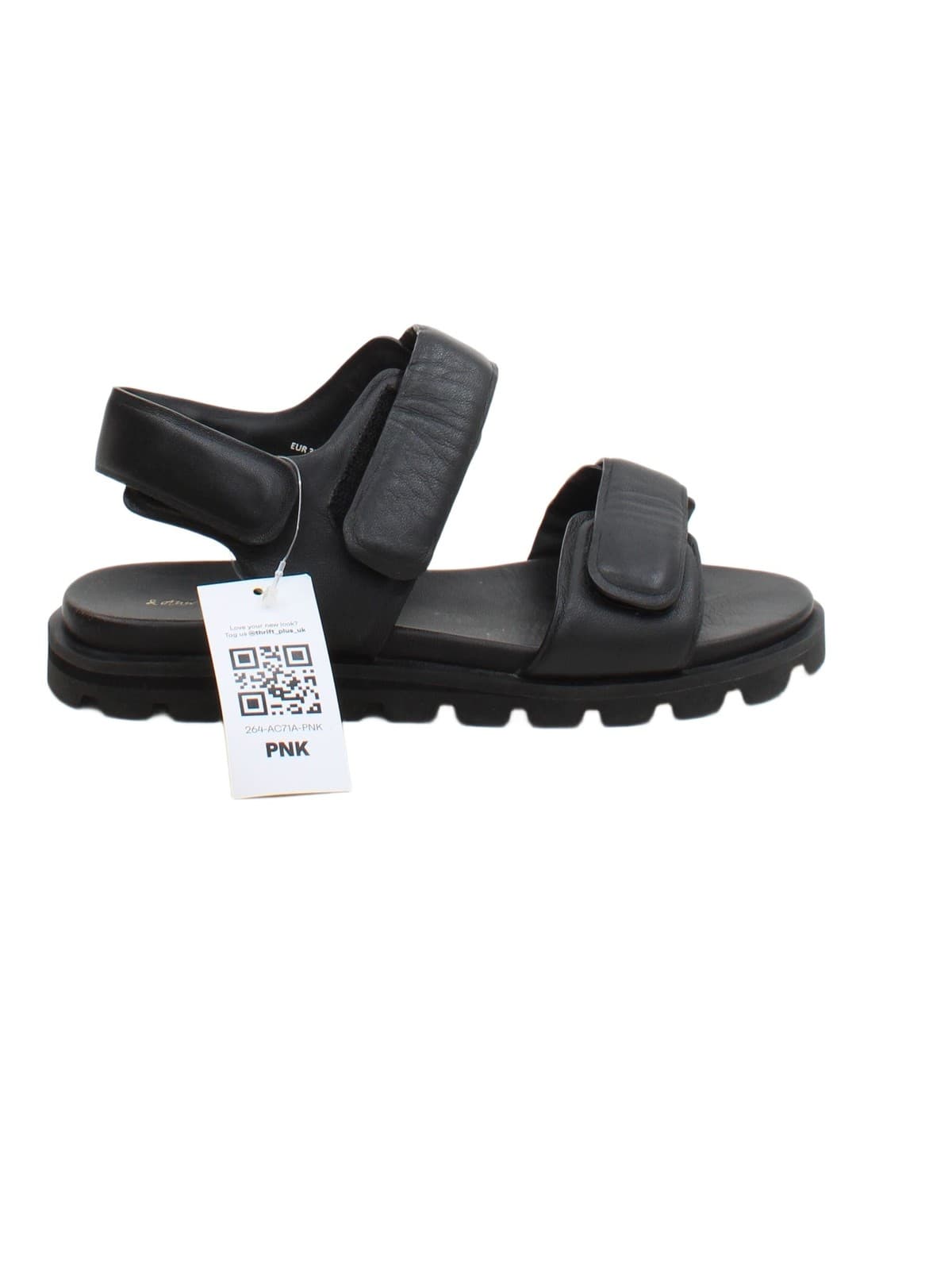 & Other Stories Women's Sandals UK 4 Black 100% Leather Slider