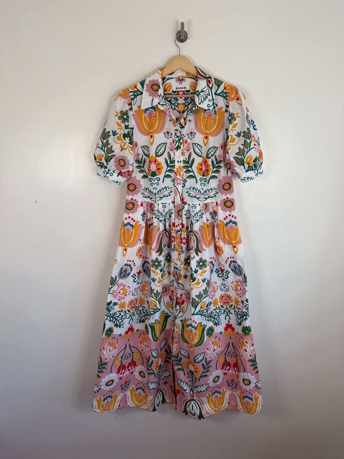 Boden Dress Size UK 14 Alexa Maxi Shirt Floral Chintz Cotton Holiday Summer